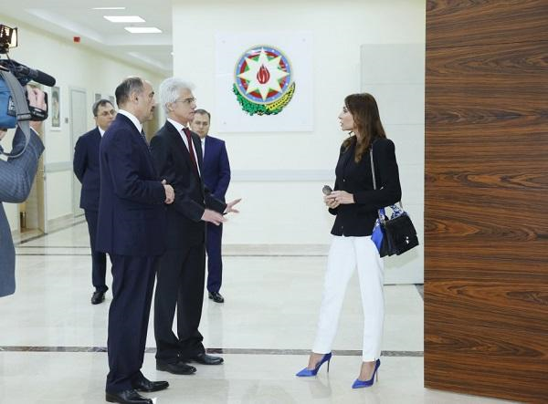 Mehriban Əliyeva məktəb binasının açılışında - Foto